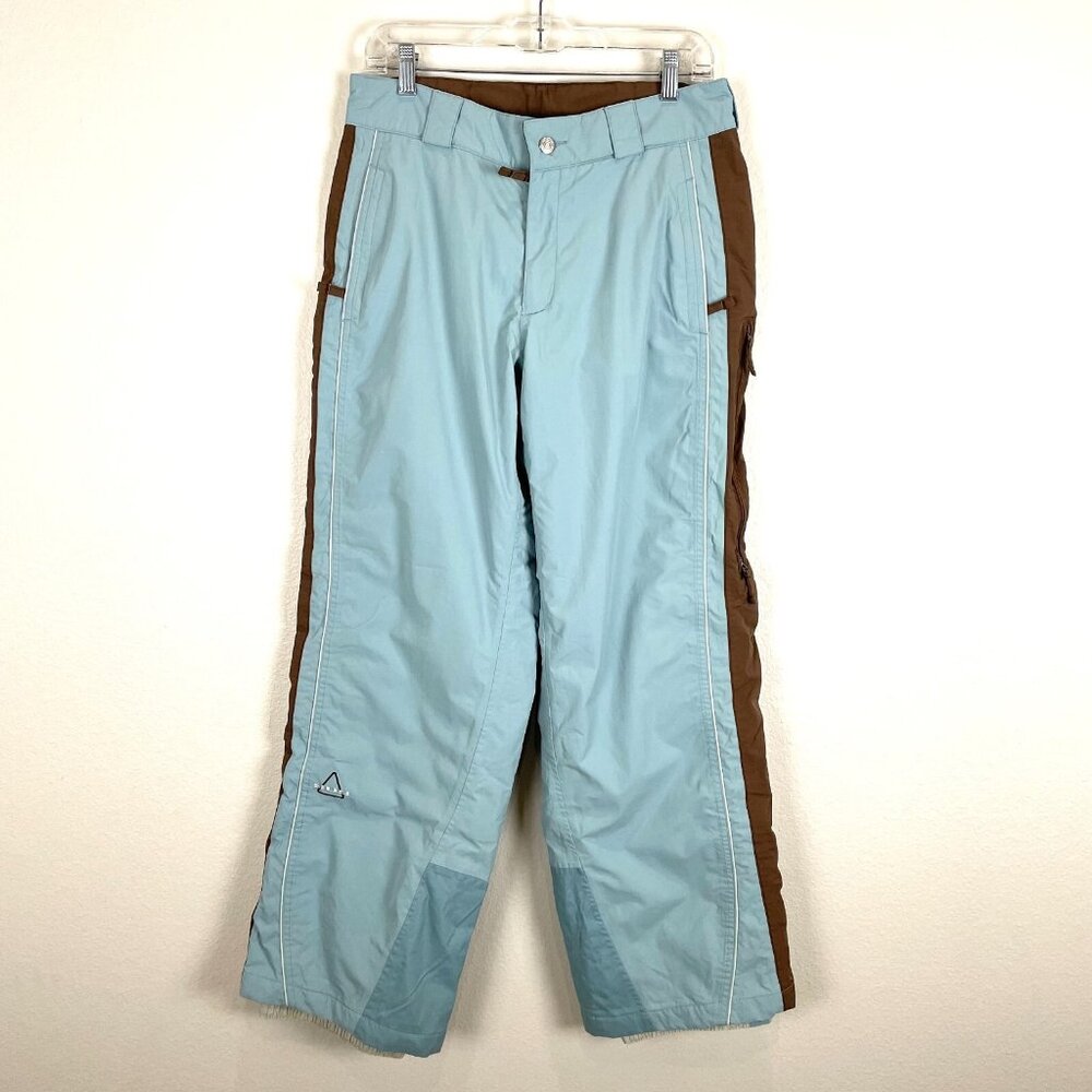 SOS Ski Pants Size 40 Large Dusty Blue Brown Dupont Thermolife Active Insulation